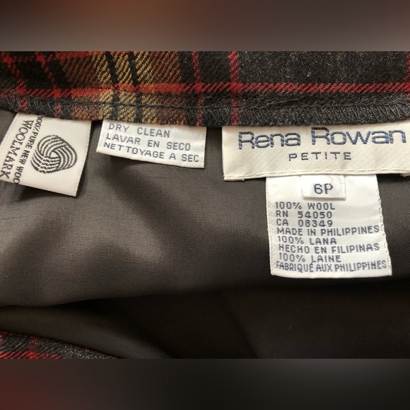 Wool Plaid Wrap Skirt by Rena Rowan 6P - Picture 4 of 5